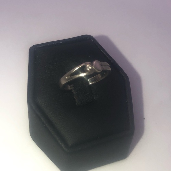 vtg Sterling Silver Heart & Loop Cz Stone Ring Sz 5.25 - Picture 6 of 11